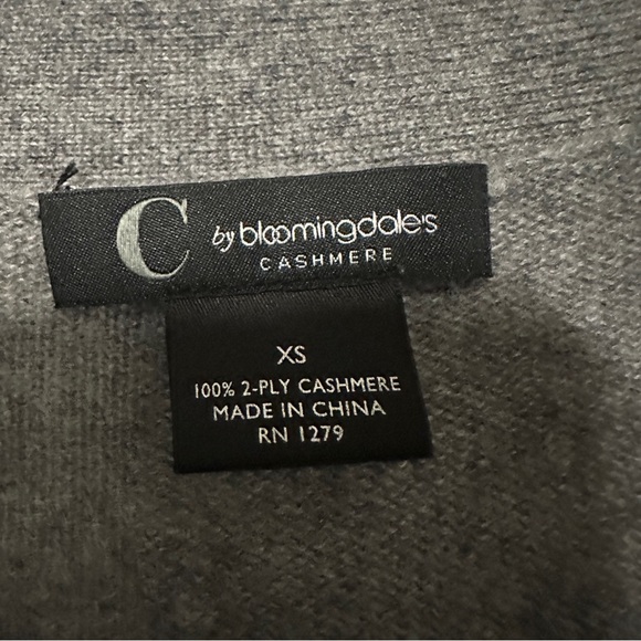 C by Bloomingdale's Cashmere Grandfather Gray Button Up Cardigan Size XS - Picture 6 of 10